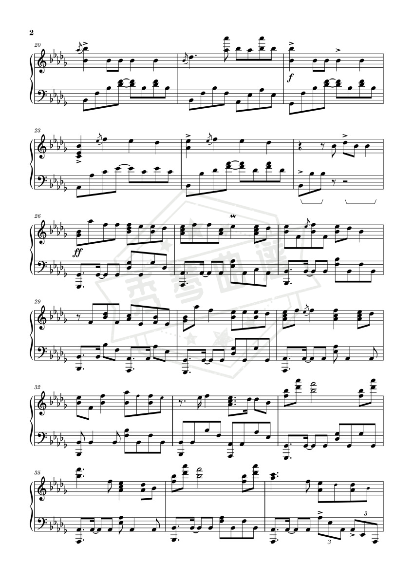 图片[2]-姚六一《雾里》高燃独奏版-原调-秀琴曲谱网