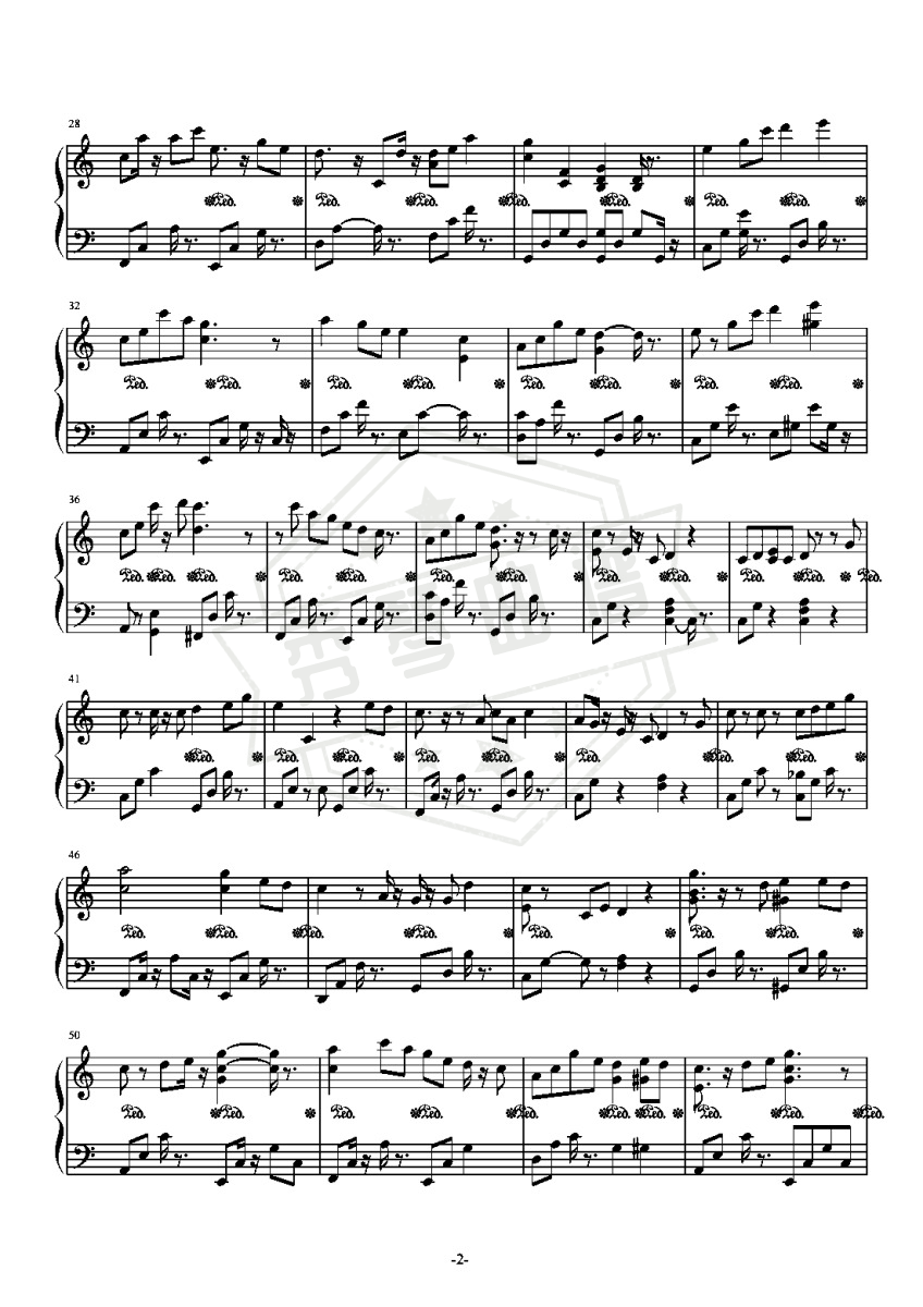 图片[2]-《这世界那么多人》钢琴五线谱c调演奏版-秀琴曲谱网