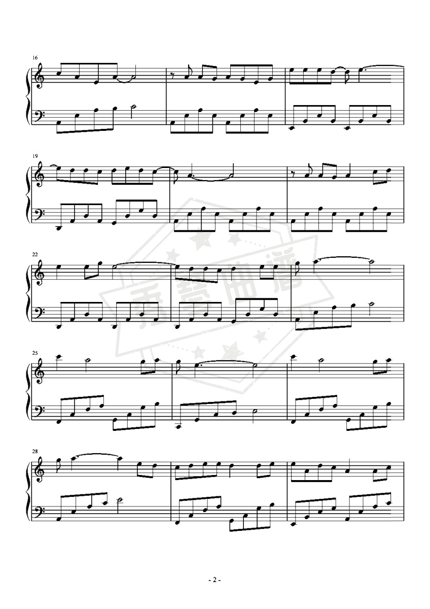 图片[2]-画离弦  C调简易版  海伦-秀琴曲谱网