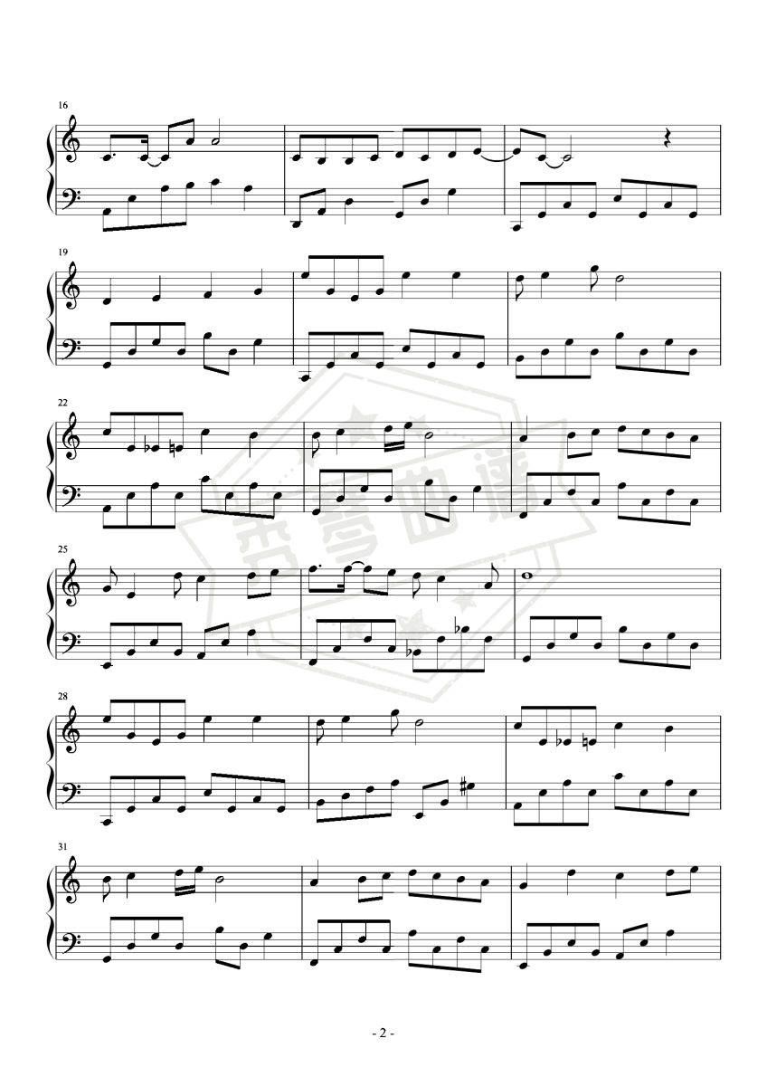 图片[2]-灯火里的中国 C调简易版-秀琴曲谱网