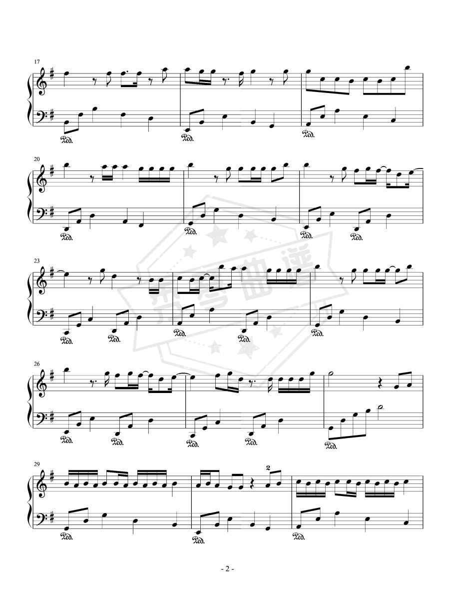 图片[2]-后来遇见他–胡66–简易G大调-秀琴曲谱网