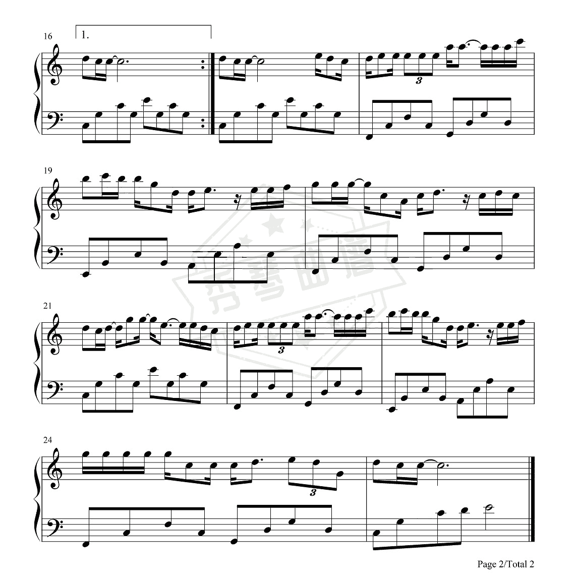 图片[2]-你的上好佳《白鸽》钢琴谱-秀琴曲谱网