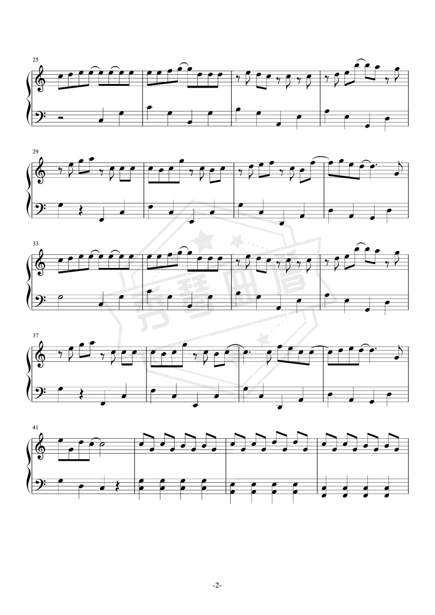 图片[2]-万有引力A大调原调-秀琴曲谱网