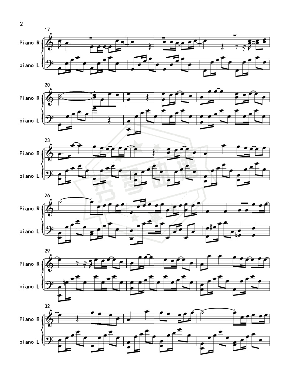 图片[2]-《可惜没如果》钢琴五线谱g调演奏版-秀琴曲谱网