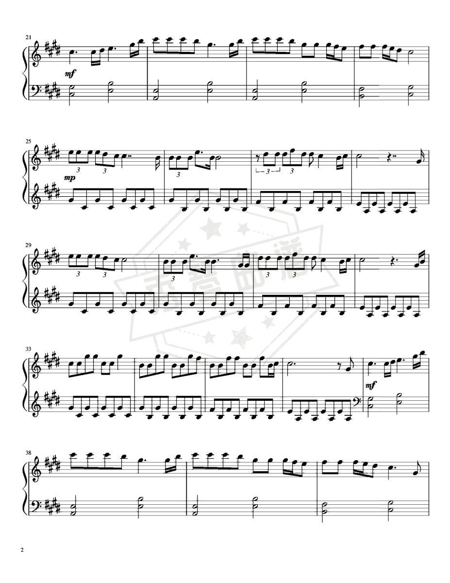 图片[2]-《Lost Control》钢琴五线谱e调演奏版-秀琴曲谱网