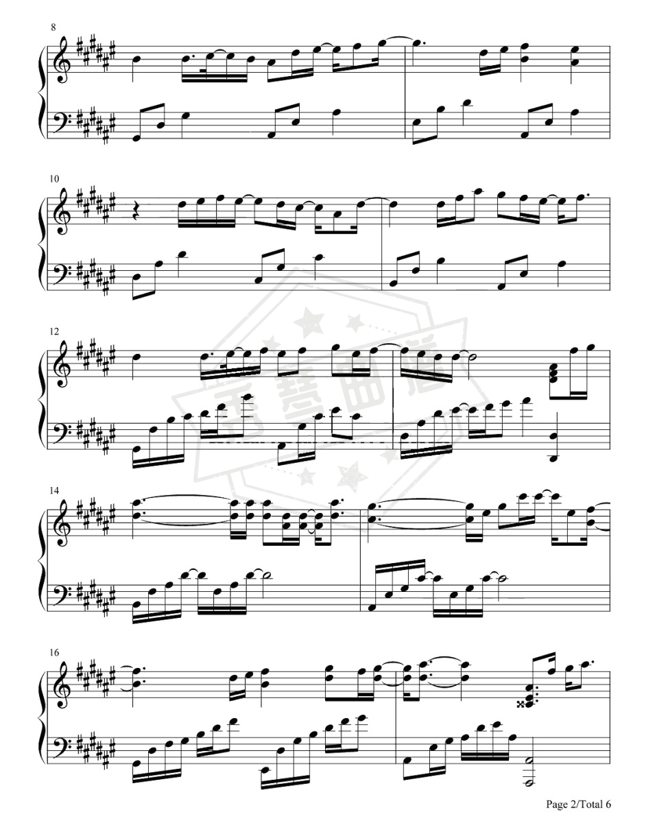 图片[2]-《九万字》钢琴简谱,五线谱f调弹唱版-秀琴曲谱网