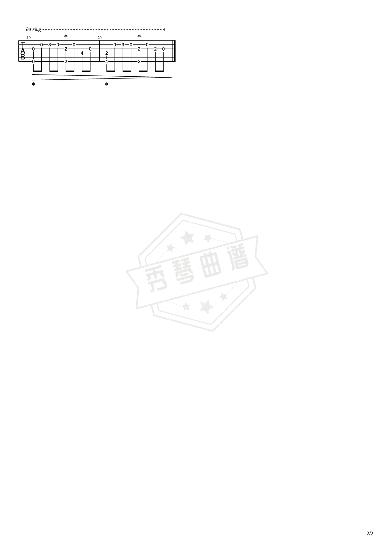 图片[2]-《【FREE】lucky》吉他简谱C调指弹谱（Salder4cash）-秀琴曲谱网