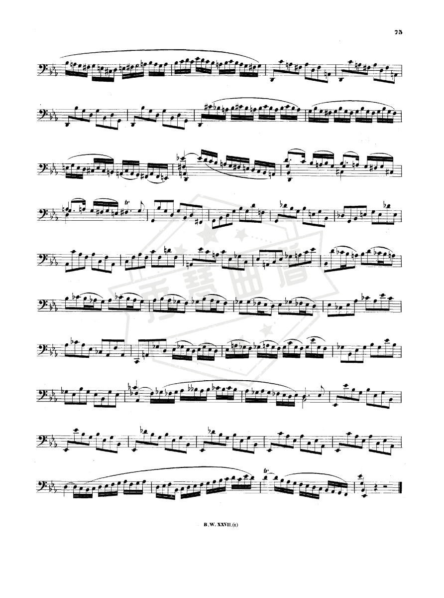 图片[2]-Cello Suite No.4 in E-flat major,BWV 1010(Johann Sebastian Bach)完整乐谱-秀琴曲谱网