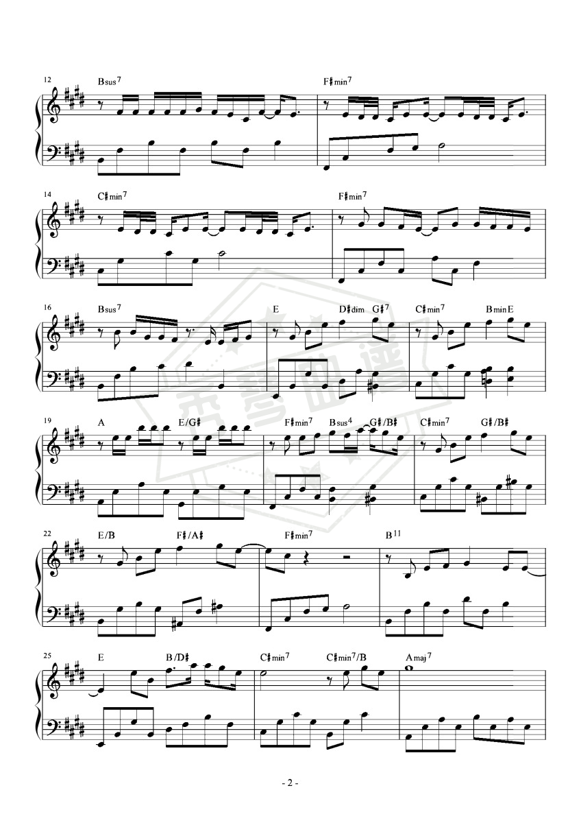 图片[2]-大笨钟 原调E  简易和弦版-秀琴曲谱网