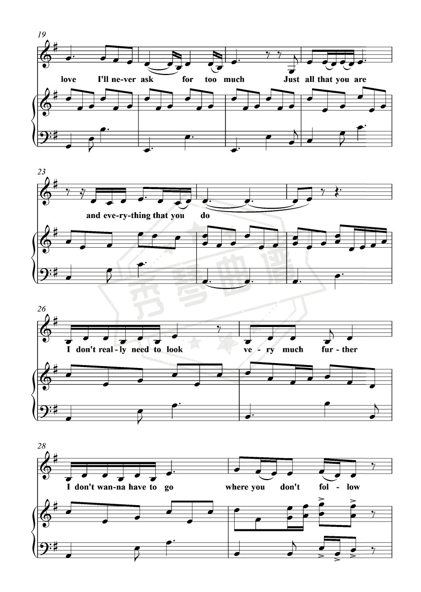 图片[2]-I Have Nothing – Whitney Houston 钢琴弹唱（伴奏）谱-秀琴曲谱网