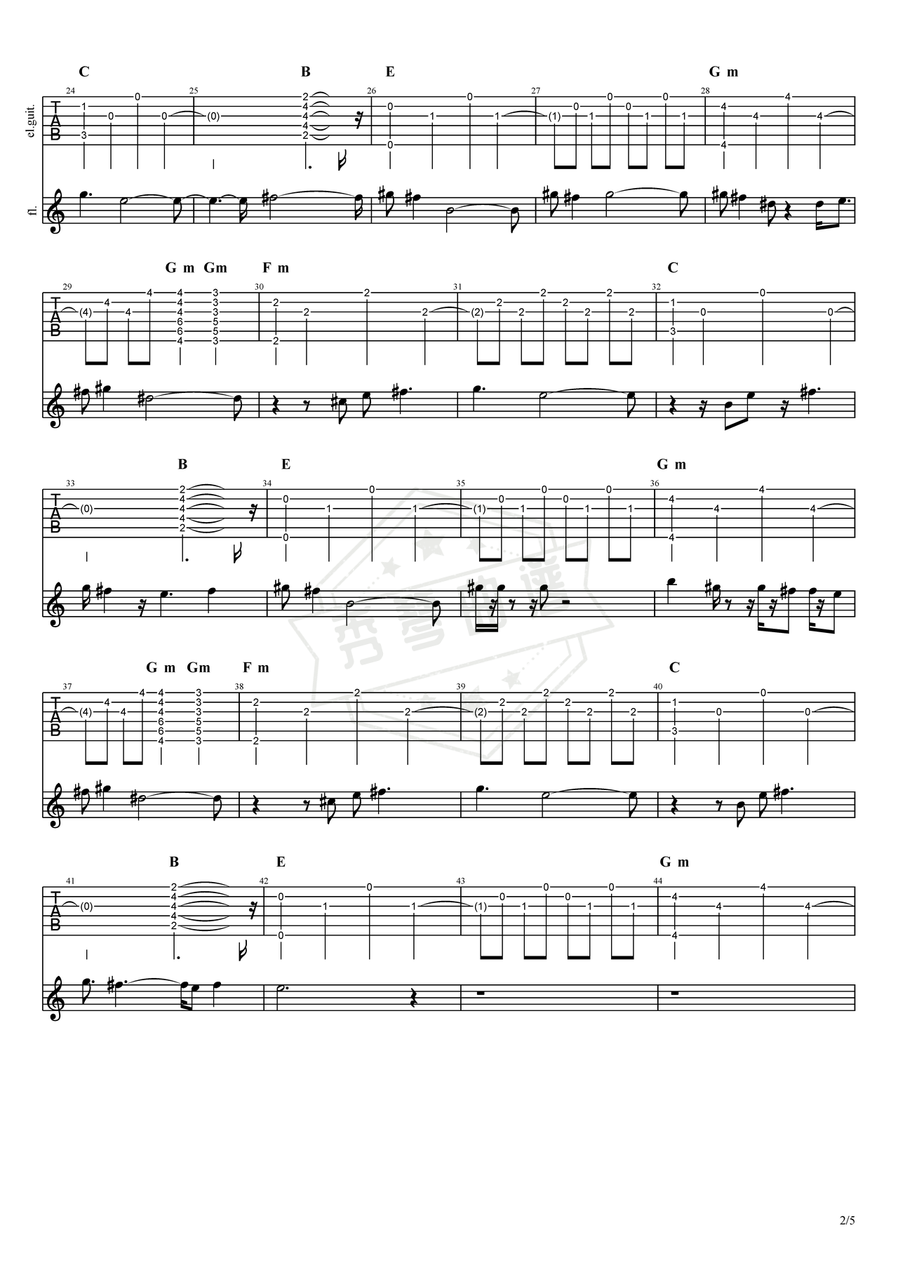 图片[2]-《你快乐所以我快乐》吉他简谱E调弹唱谱（王菲）-秀琴曲谱网