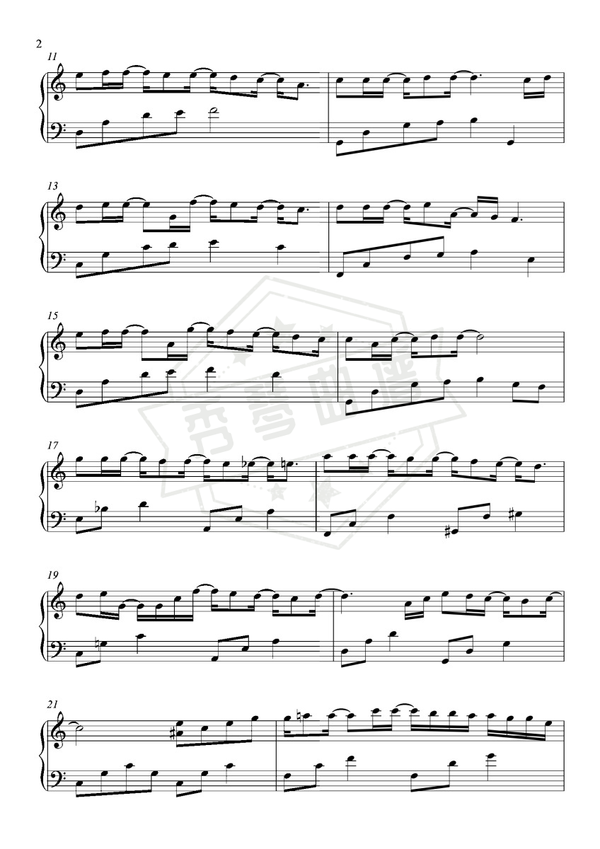 图片[2]-谢安琪【喜帖街】好听易弹-秀琴曲谱网