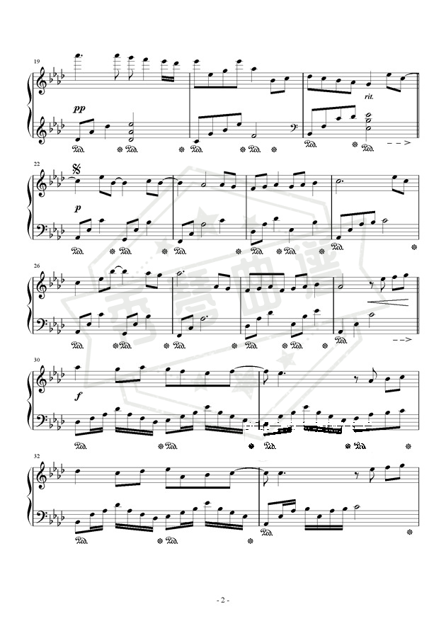 图片[2]-《遇见》钢琴五线谱g调演奏版-秀琴曲谱网