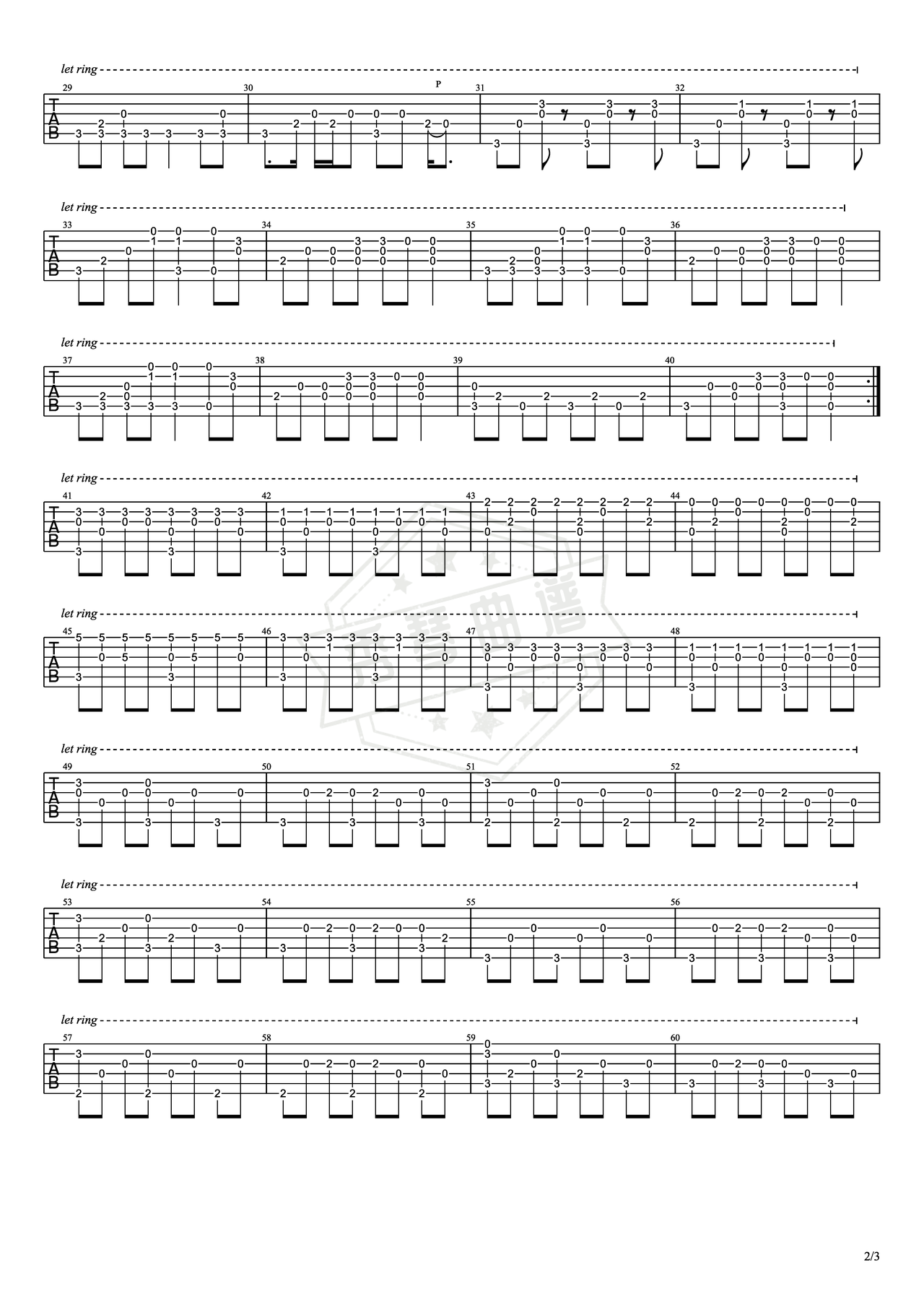 图片[2]-《Yellow》吉他简谱B调指弹谱（Coldplay）-秀琴曲谱网