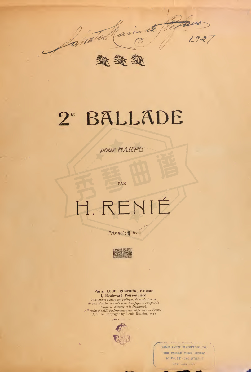 Ballade No.2(Henriette Renié)完整乐谱-秀琴曲谱网
