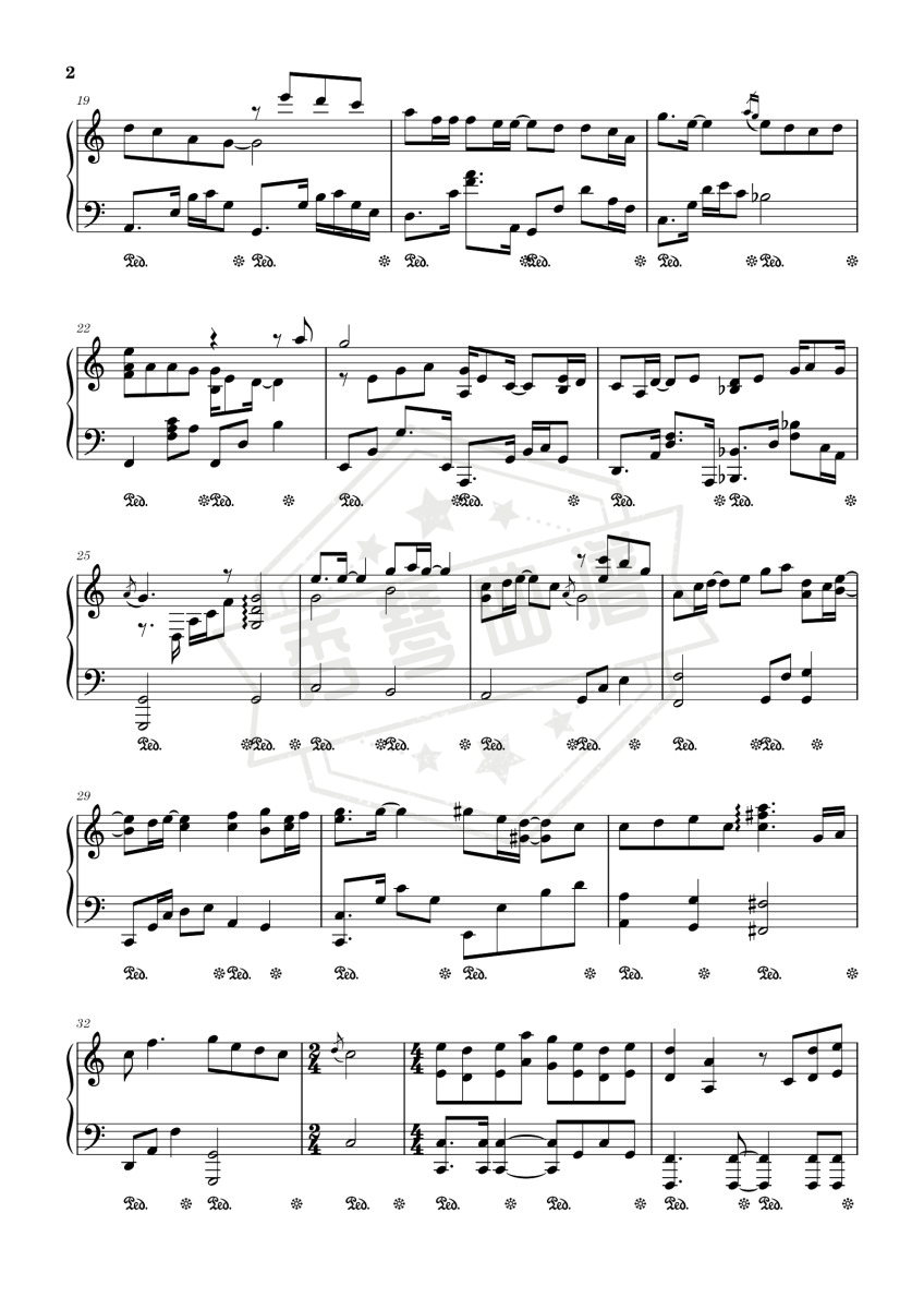 图片[2]-《流光》钢琴五线谱c调演奏版(周深)-秀琴曲谱网
