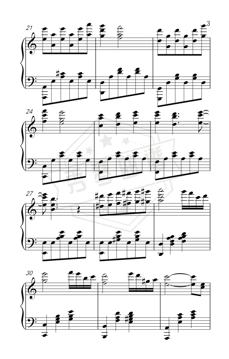 图片[2]-《前世情人》钢琴五线谱c调演奏版-秀琴曲谱网