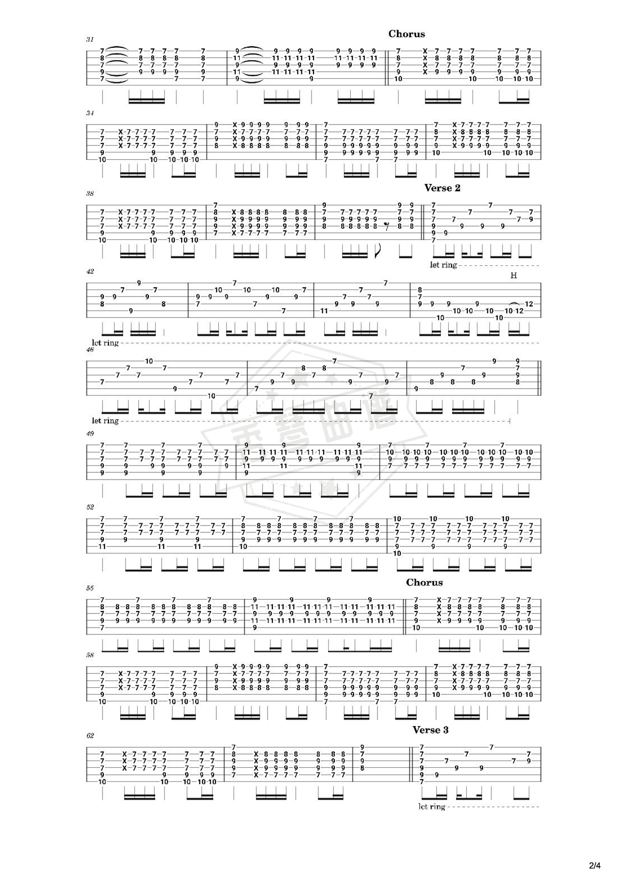 图片[2]-《Hotel California》吉他简谱D调指弹谱（Glenn Frey）-秀琴曲谱网