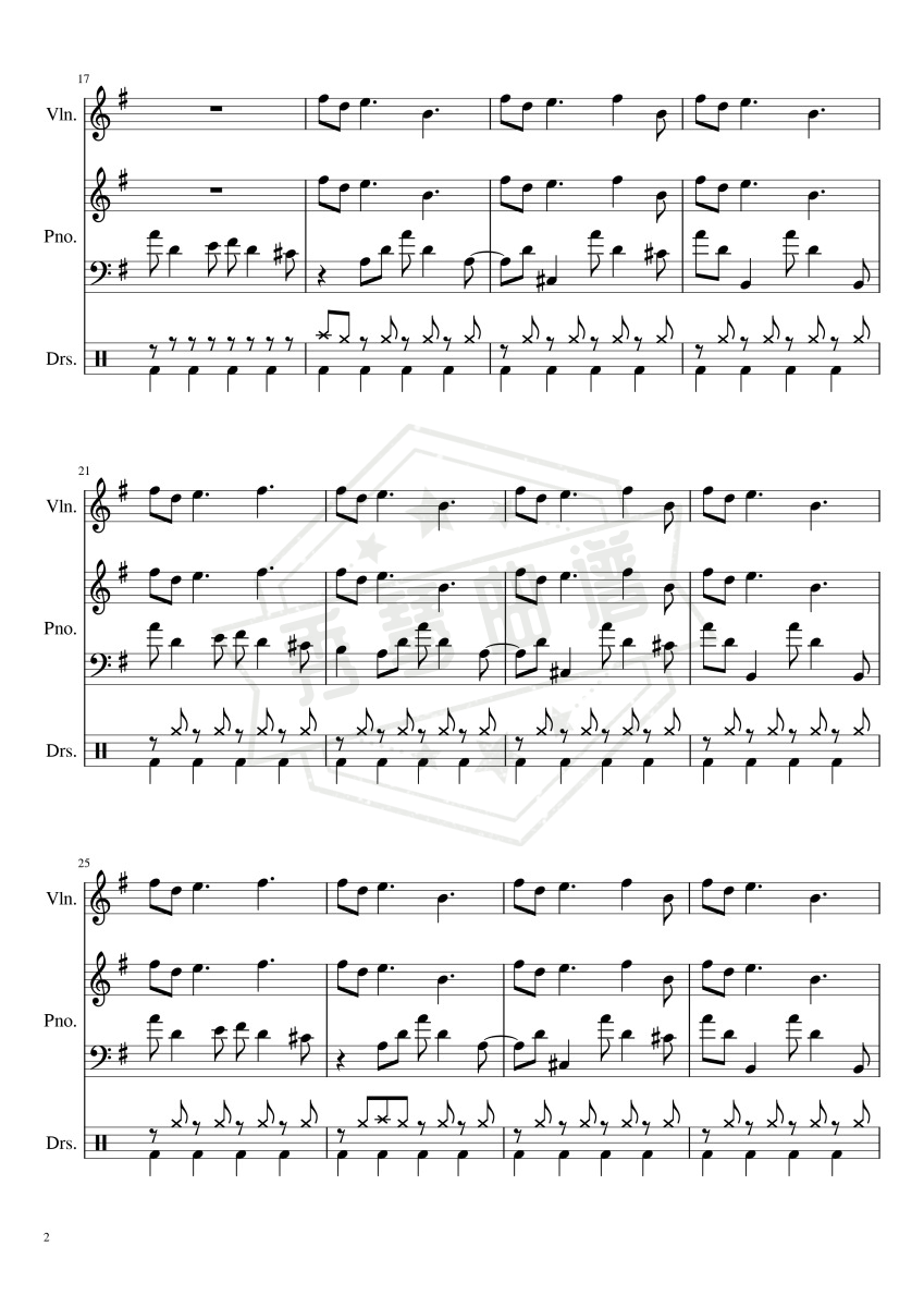图片[2]-《Take Me Hand》总谱五线谱g调演奏版-秀琴曲谱网