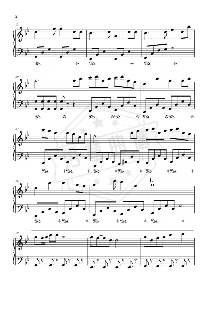 图片[2]-落 (花开花落日升日没) Bb调原调-秀琴曲谱网