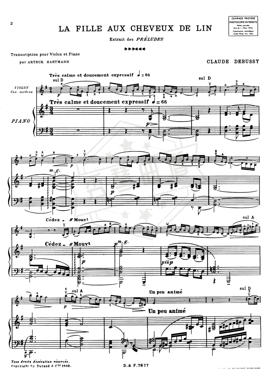 图片[2]-Préludes,Livre 1(Claude Debussy)完整乐谱和小提琴部分-秀琴曲谱网