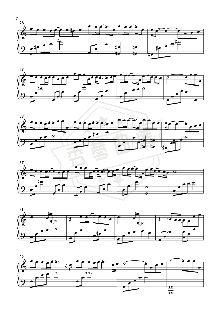 图片[2]-C调-刻在我心底的名字-卢广仲-秀琴曲谱网