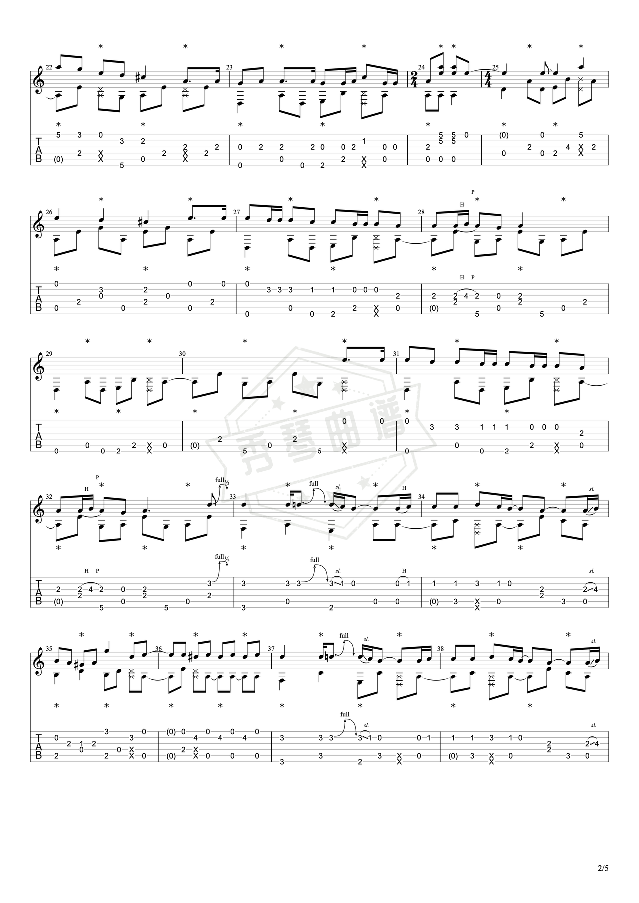 图片[2]-《死神》吉他简谱C调指弹谱（米津玄师）-秀琴曲谱网