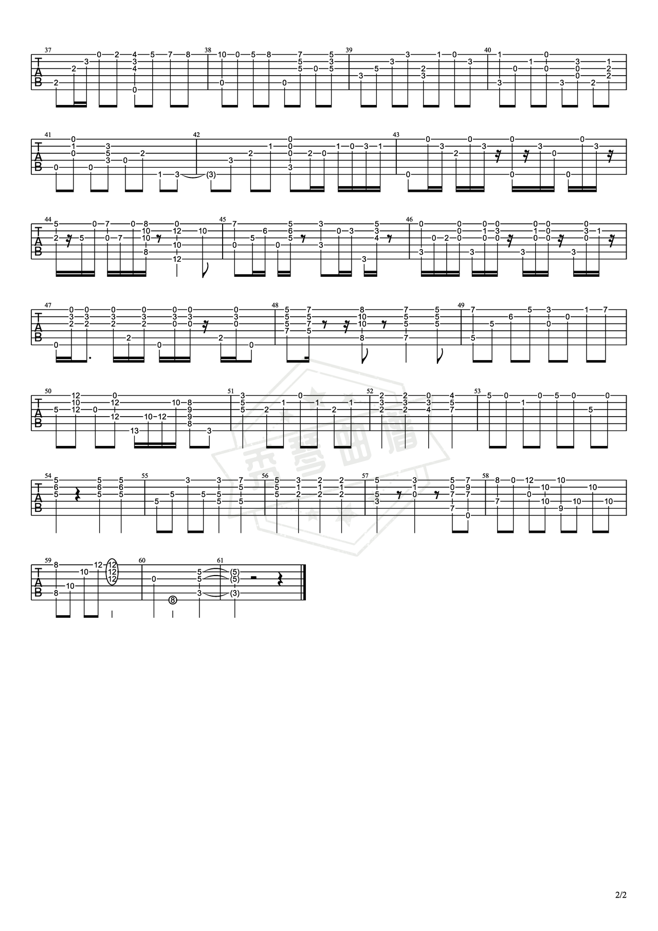 图片[2]-《昨天Yesterday》吉他简谱C调指弹谱（佚名）-秀琴曲谱网