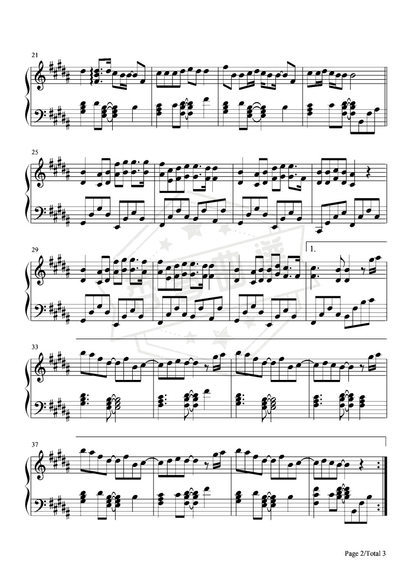 图片[2]-白月光与朱砂痣  钢琴谱-秀琴曲谱网