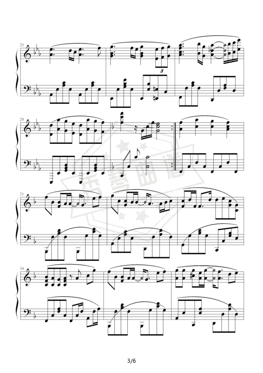 图片[2]-《搁浅》钢琴简谱f调演奏版-秀琴曲谱网