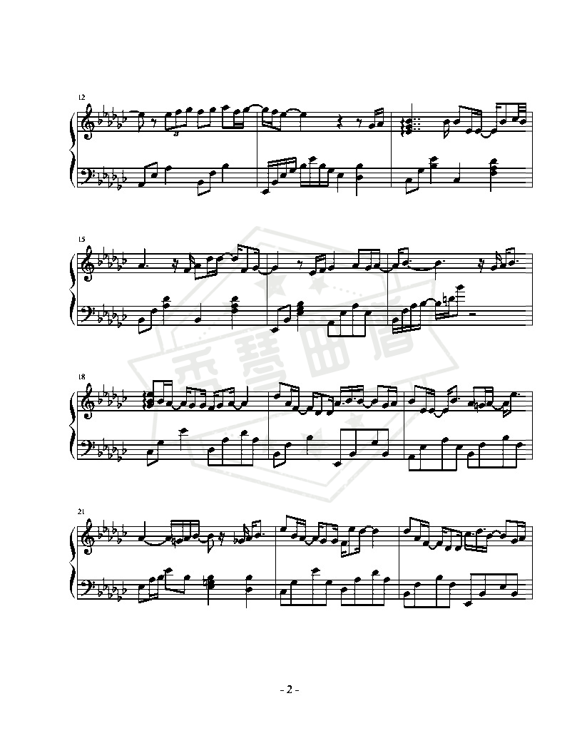 图片[2]-《九万字》钢琴五线谱g调演奏版-秀琴曲谱网