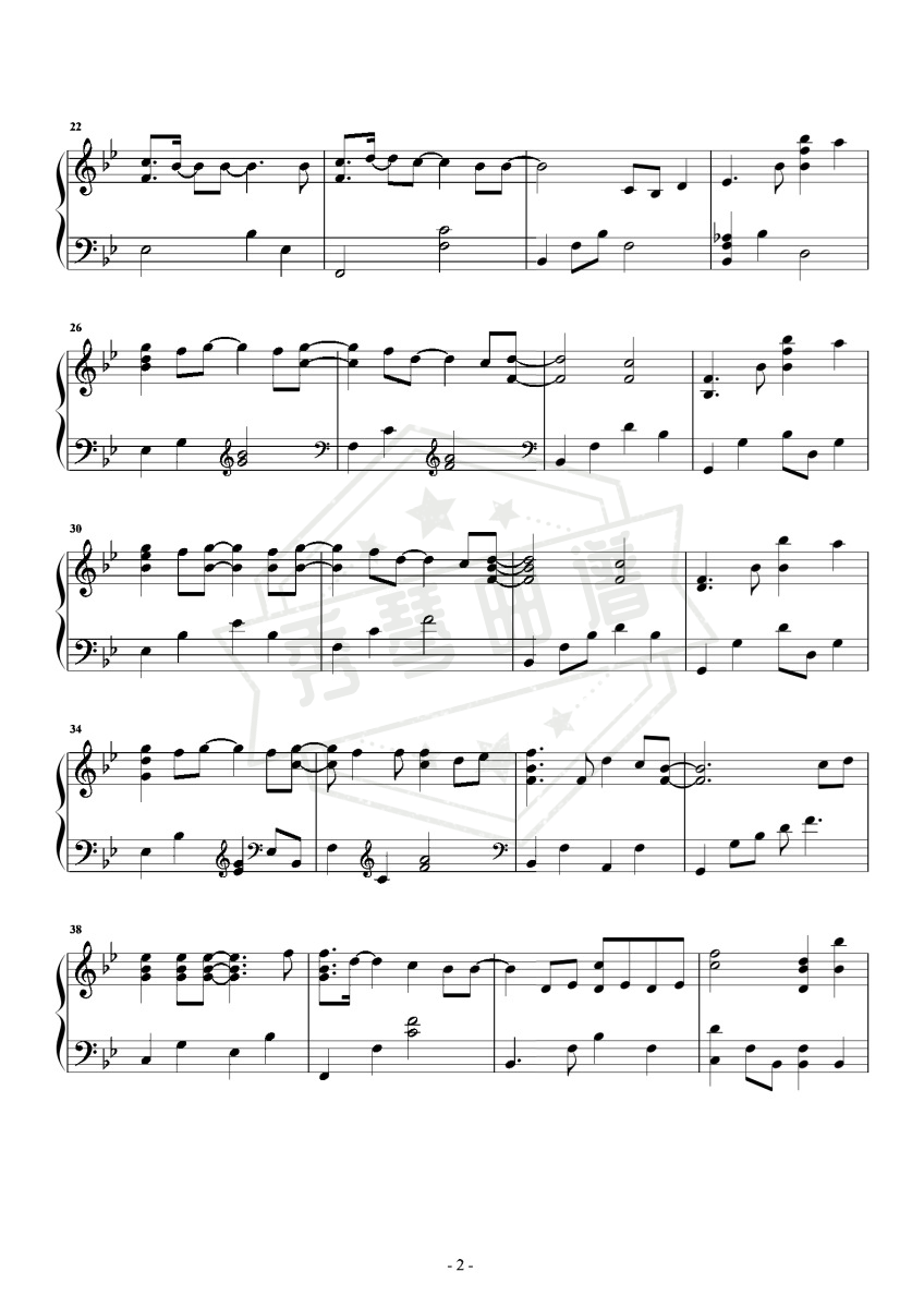 图片[2]-《阿拉斯加海湾》钢琴五线谱b调演奏版(en)-秀琴曲谱网