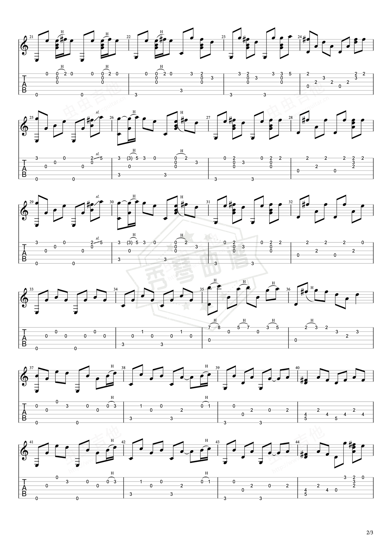 图片[2]-《The Cranberries》吉他简谱C调指弹谱（The Cranberries）-秀琴曲谱网