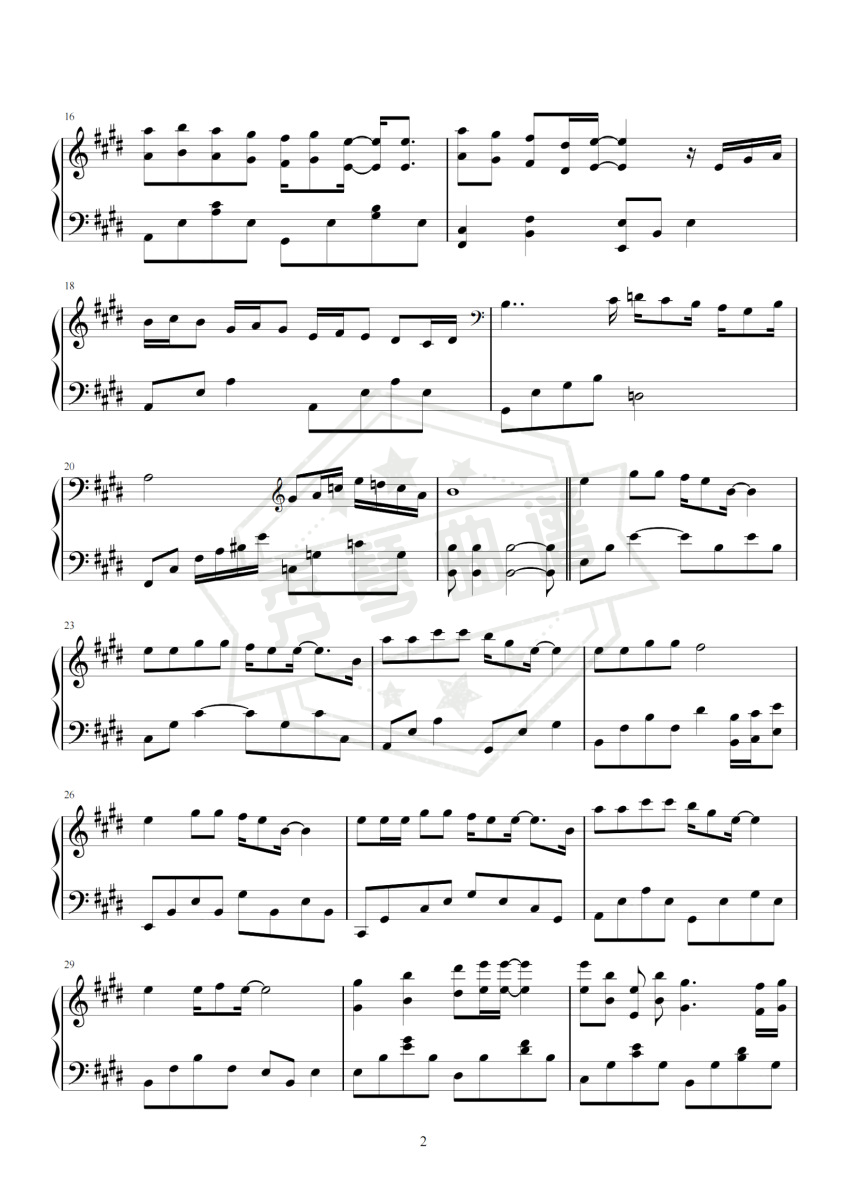 图片[2]-《恋爱在流行》钢琴五线谱e调演奏版(苏醒AllenSu)-秀琴曲谱网