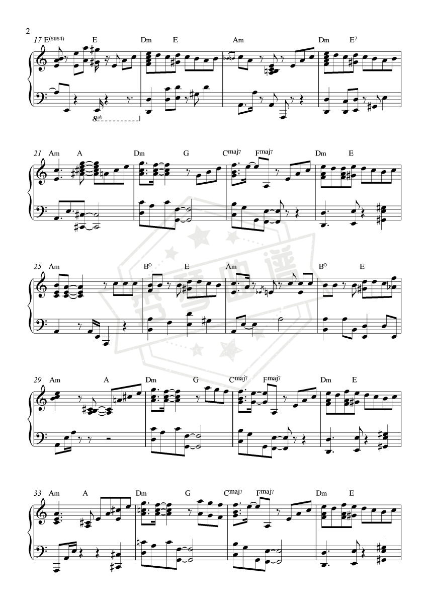 图片[2]-《Mojito》钢琴五线谱c调演奏版(周杰伦)-秀琴曲谱网