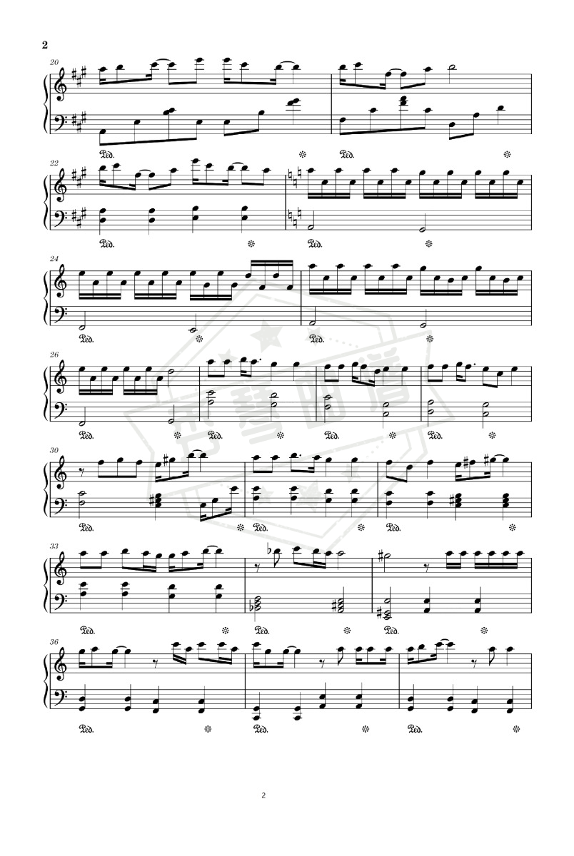 图片[2]-《擒光》钢琴五线谱c调演奏版(孙燕姿)-秀琴曲谱网