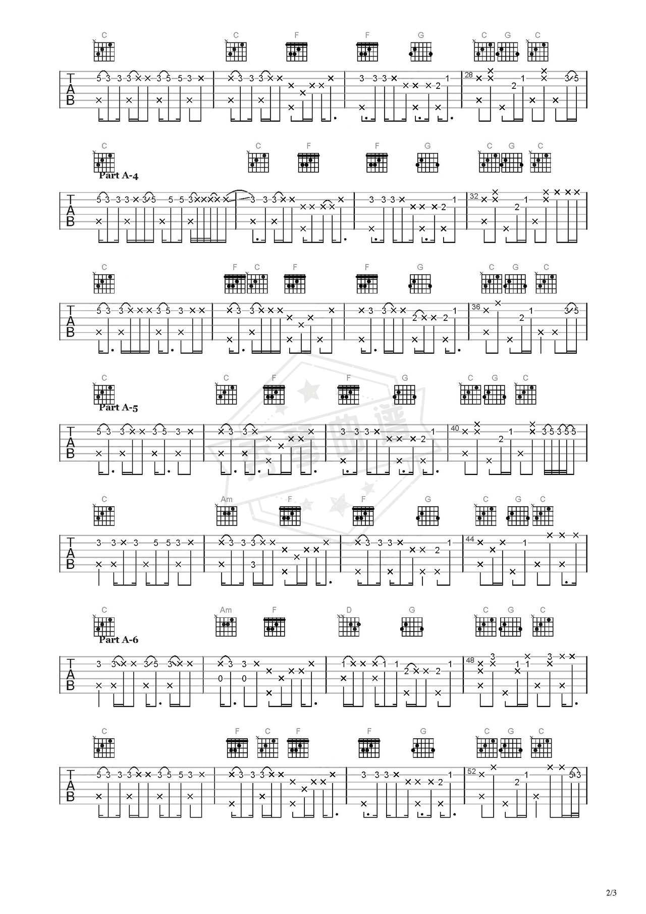 图片[2]-《500Miles》吉他简谱C调弹唱谱（Hedy West）-秀琴曲谱网