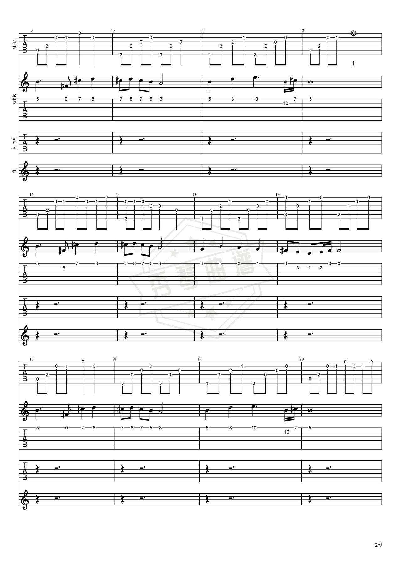 图片[2]-《摇篮曲》吉他简谱C调双吉他谱（动力火车）-秀琴曲谱网