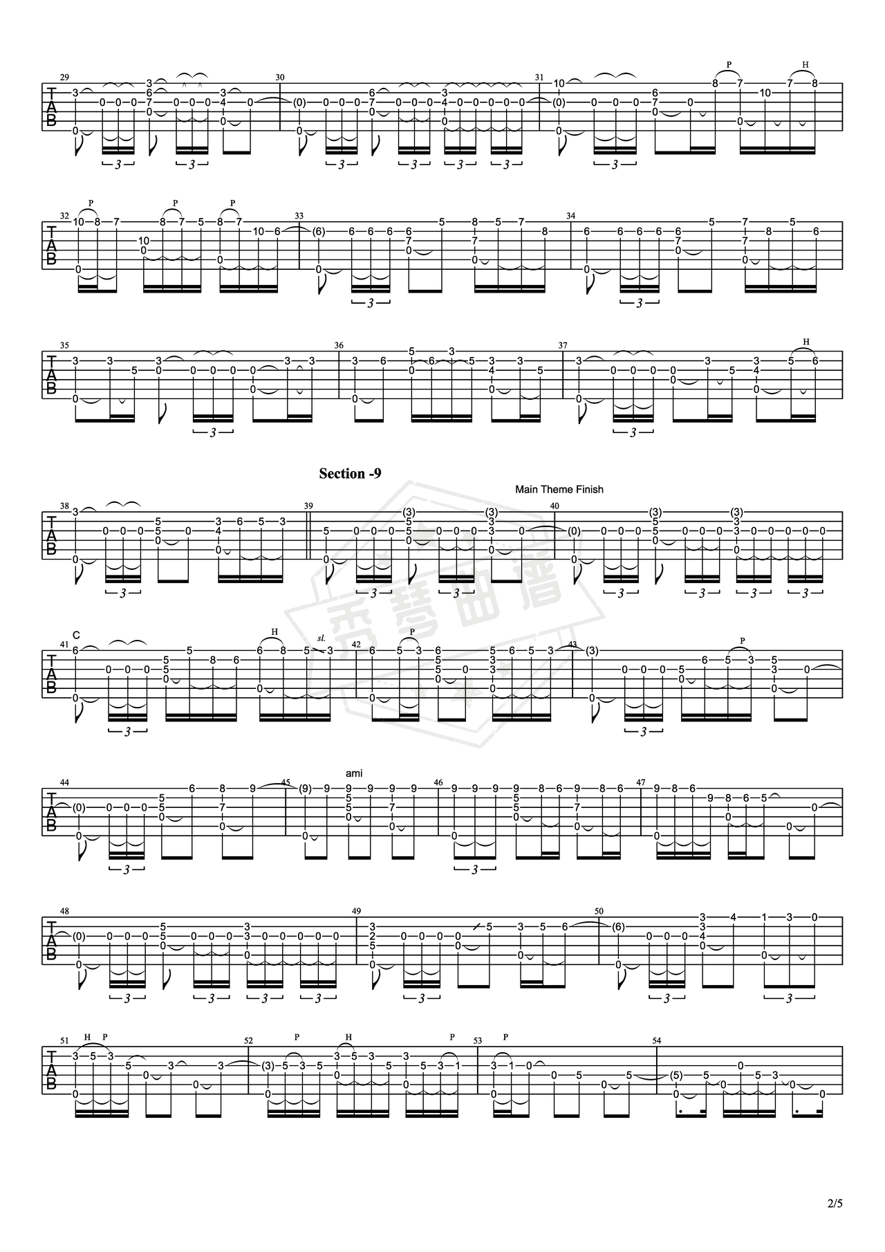 图片[2]-《bolero》吉他简谱C调指弹谱（押尾光太郎）-秀琴曲谱网