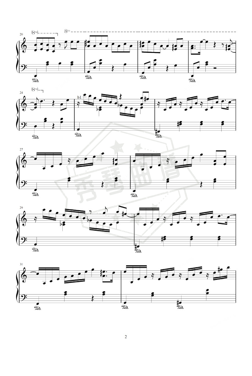 图片[2]-《时间之海》钢琴五线谱c调演奏版-秀琴曲谱网