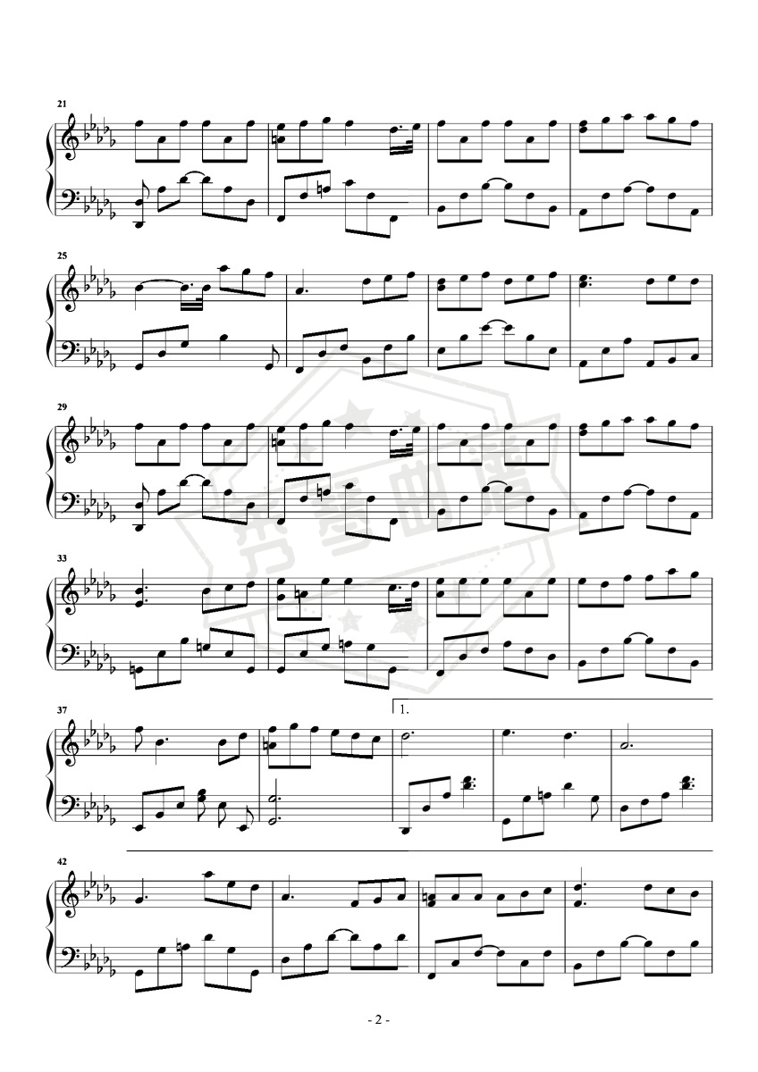 图片[2]-《小段》钢琴五线谱d调演奏版-秀琴曲谱网