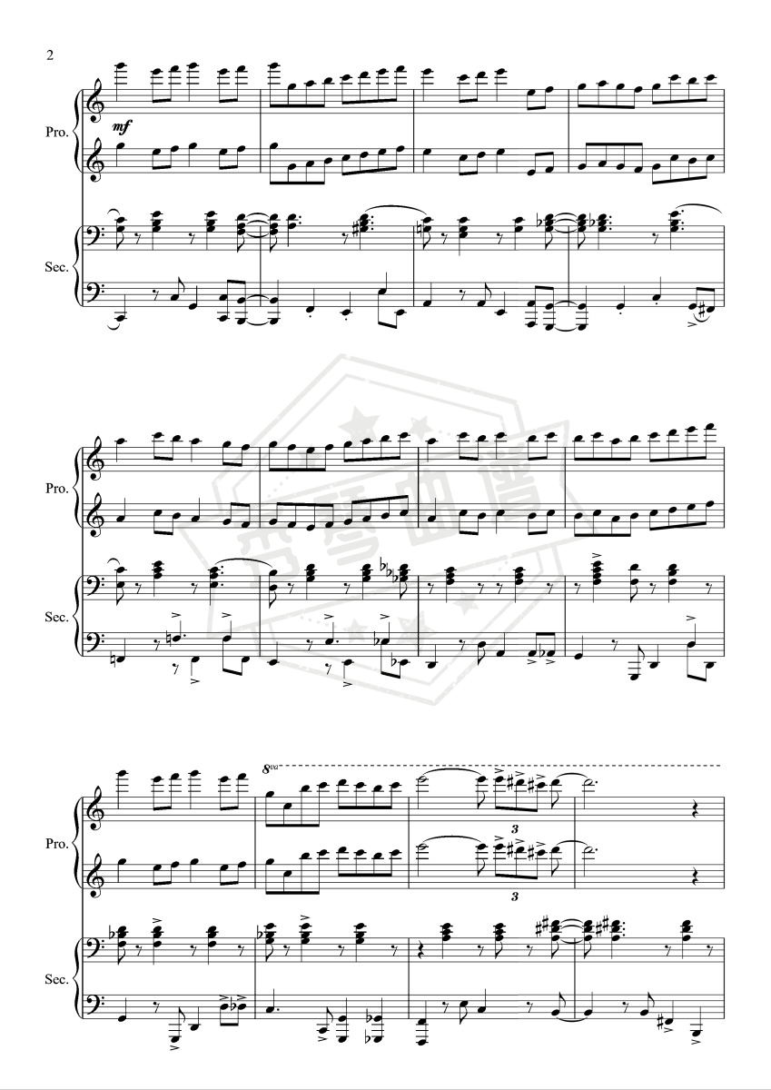 图片[2]-韩剧Monster里的《卡农》四手联弹-秀琴曲谱网