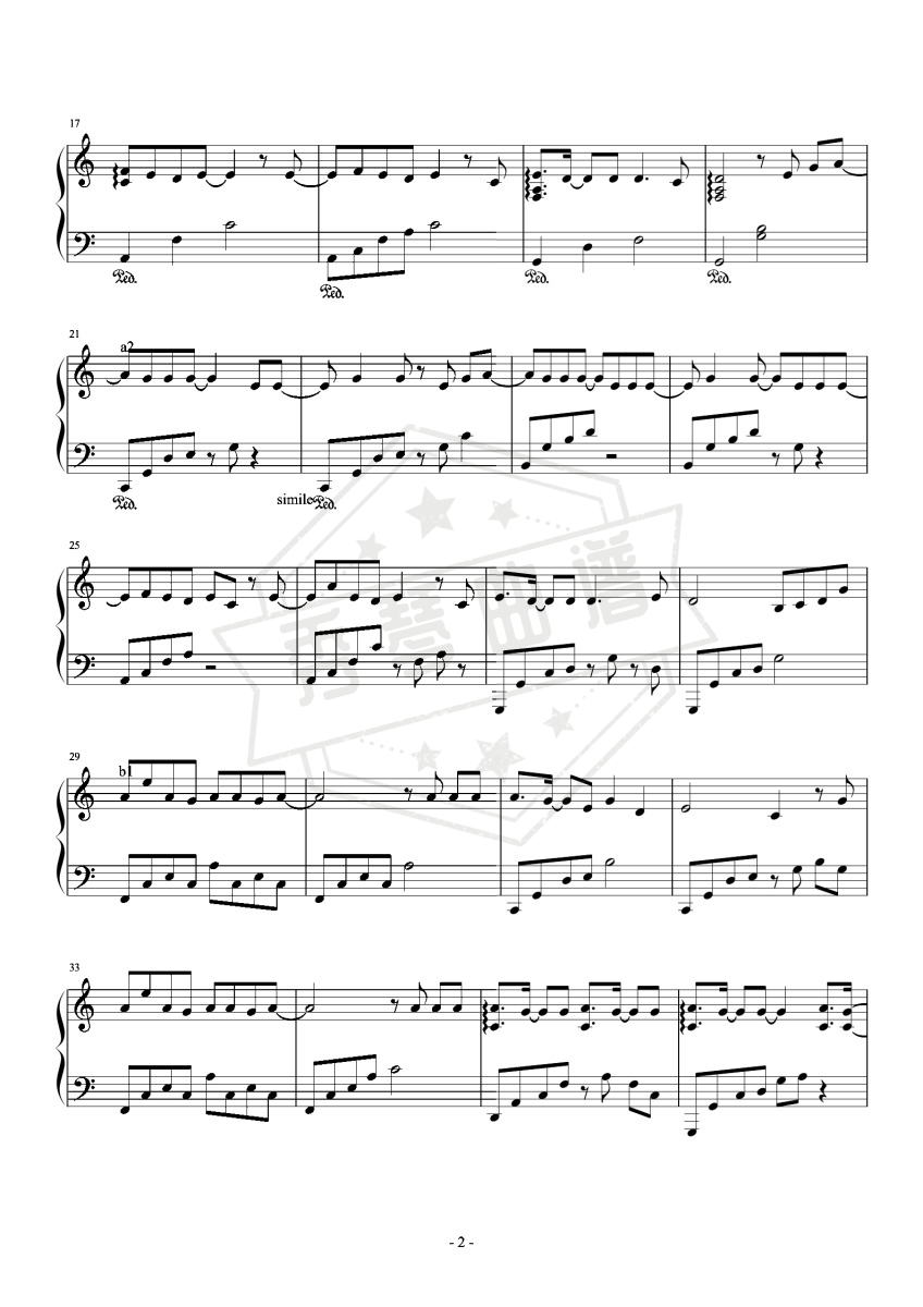 图片[2]-C调-给电影人的情书（原曲和声+精编修正+完整版）-秀琴曲谱网