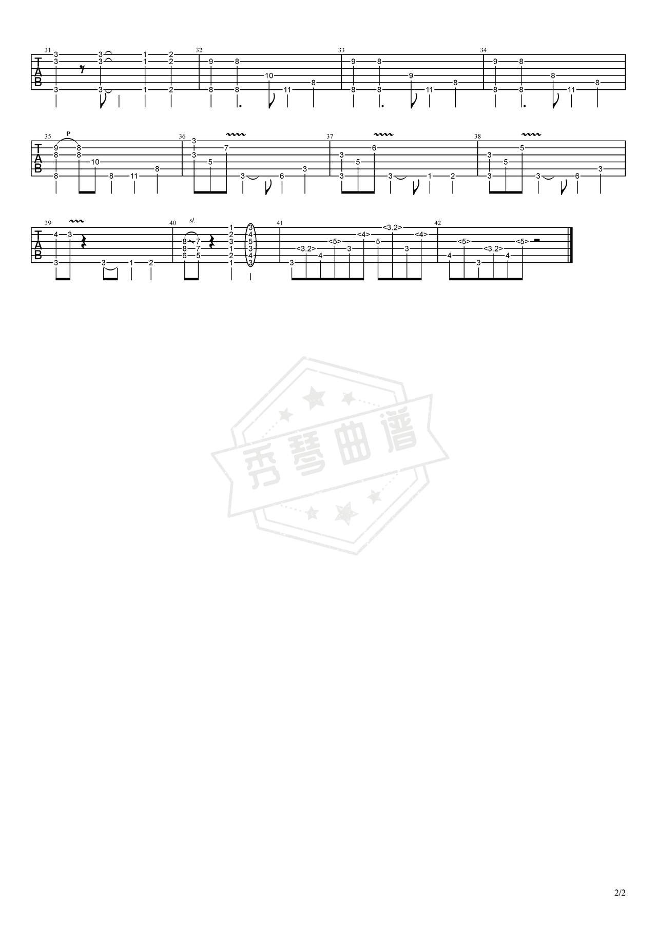 图片[2]-《碟中碟主题曲Mission Impossible》吉他简谱C调指弹谱（Maksim）-秀琴曲谱网