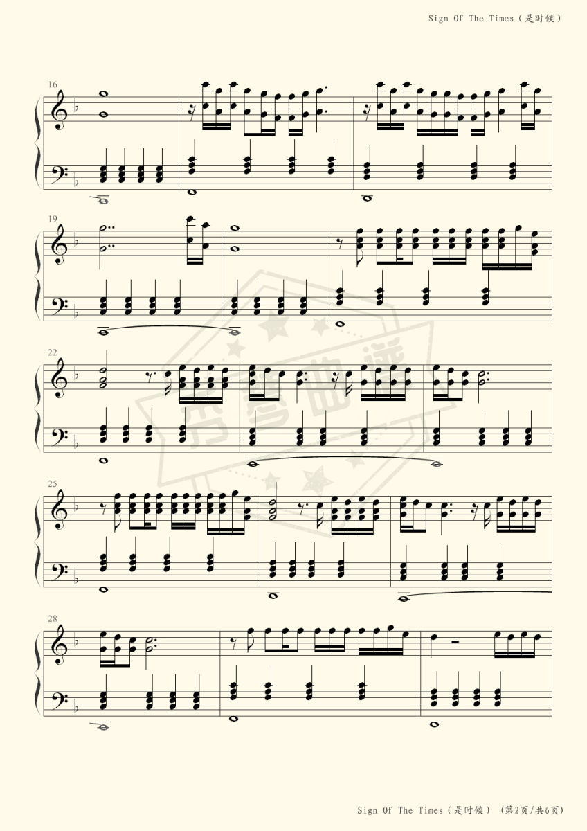 图片[2]-Sign Of The Times（是时候）[Harry Styles（哈里·斯泰尔斯）]-Z0274-秀琴曲谱网