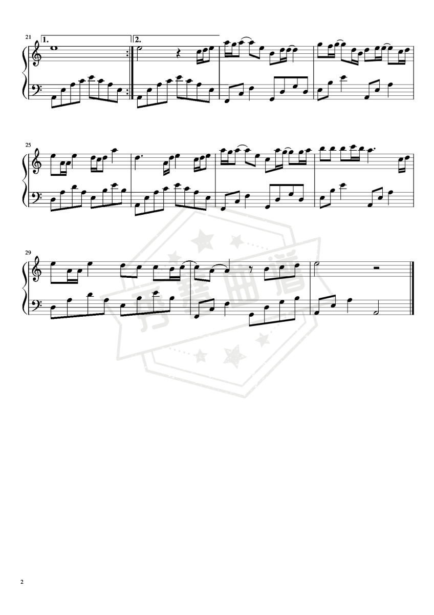 图片[2]-《九万字》钢琴五线谱c调演奏版-秀琴曲谱网