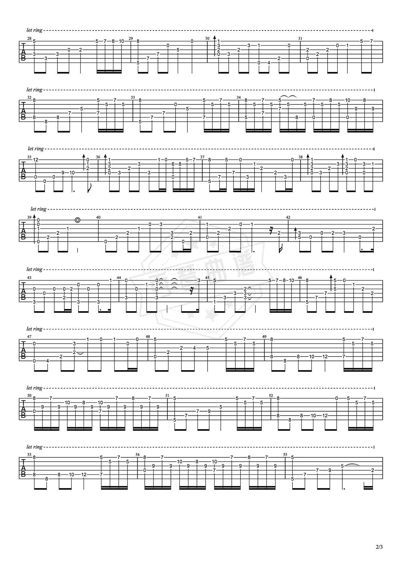 图片[2]-《眼泪tears一往琴深》吉他简谱C调指弹谱（李闰珉）-秀琴曲谱网