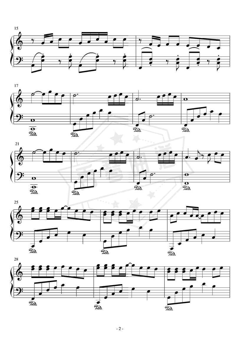 图片[2]-少年–梦然–简易C调-秀琴曲谱网