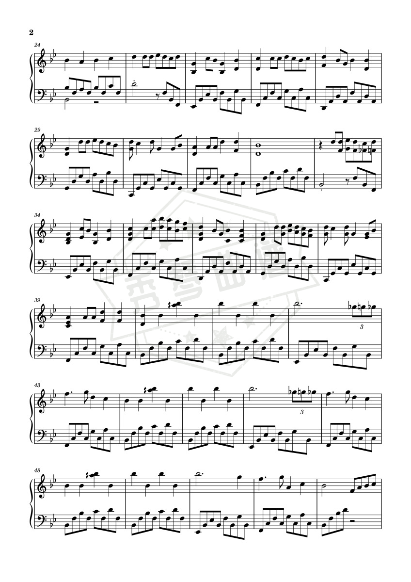 图片[2]-《热爱105°c的你》——简单唯美版（热爱105度的你）-秀琴曲谱网