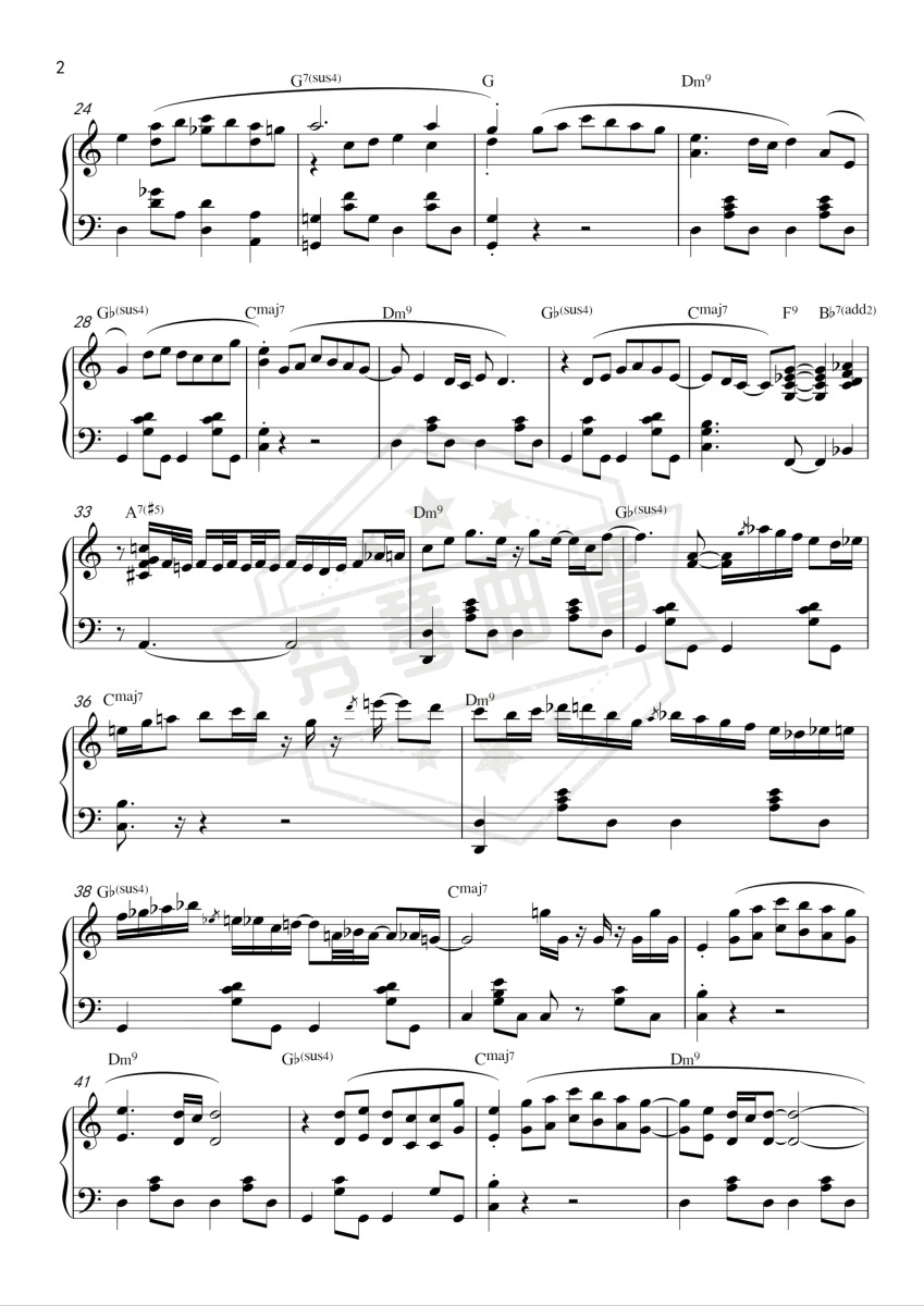 图片[2]-《你是我心内的一首歌》钢琴五线谱c调演奏版-秀琴曲谱网